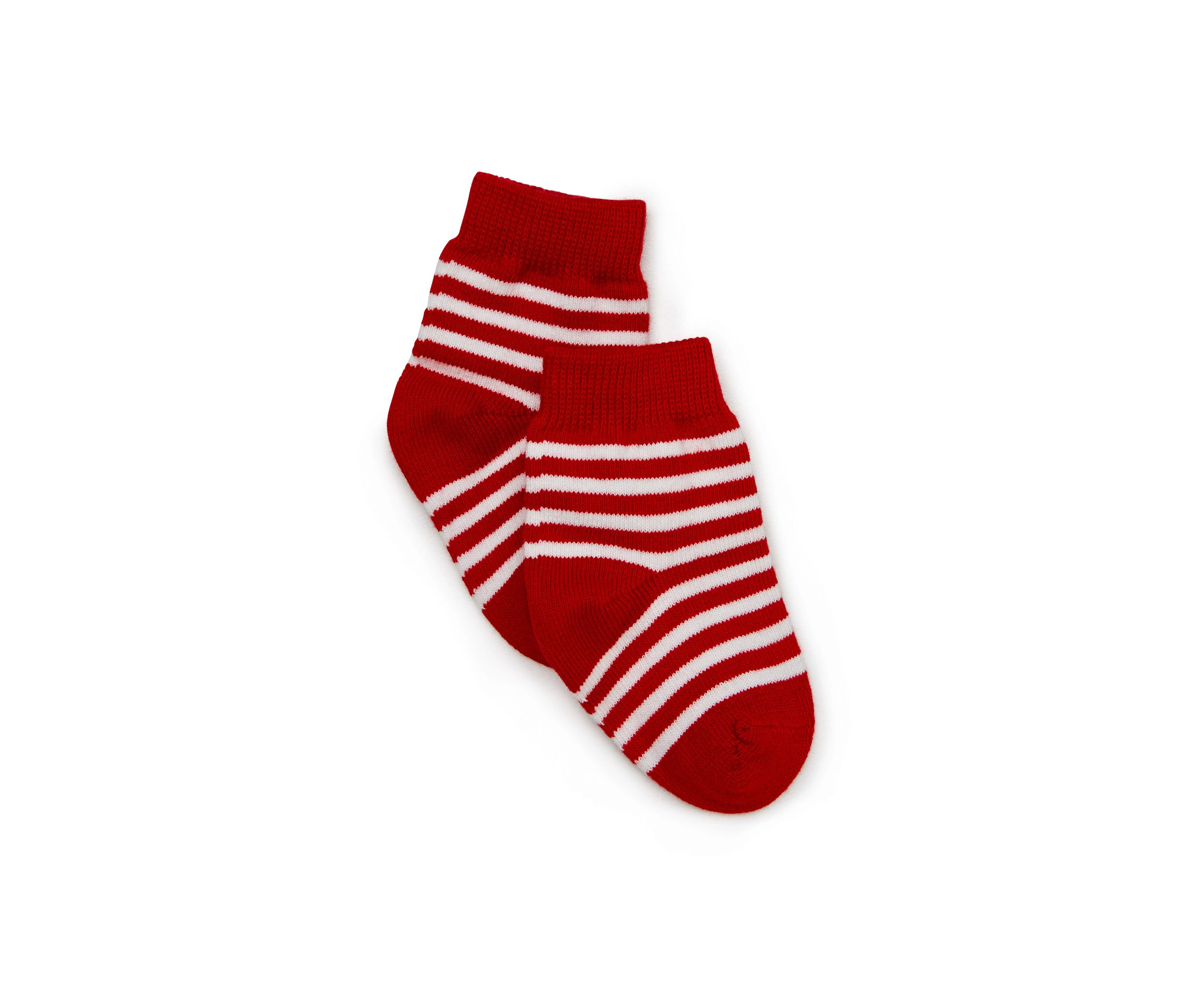 Marquise 2 Pack Knitted Socks Red and White Stripe