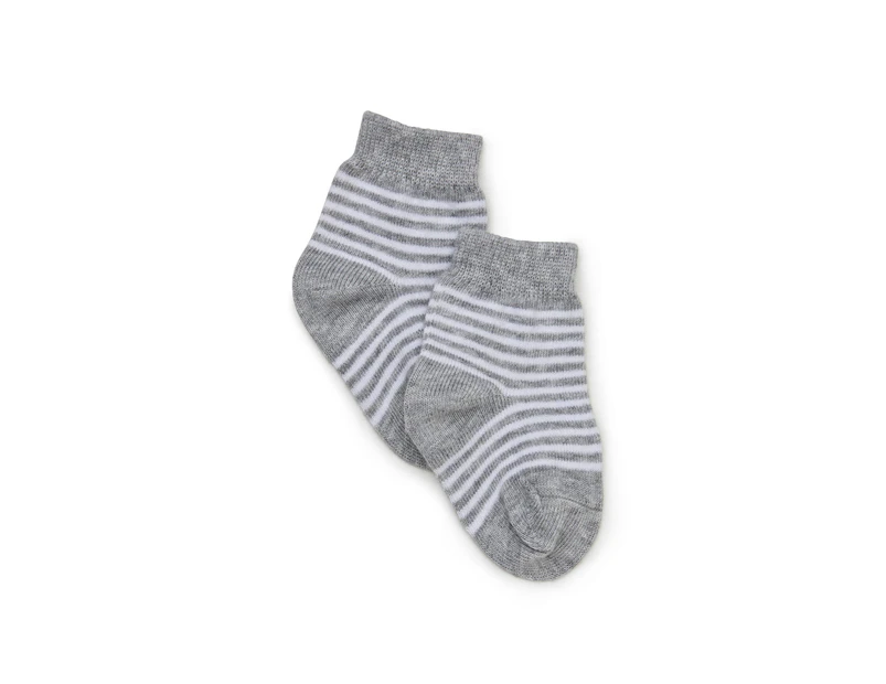 Marquise 2 Pack Knitted Socks Grey and White Stripe