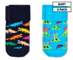 Happy Socks Baby Danger Terry Socks 2-Pack - Navy/Blue