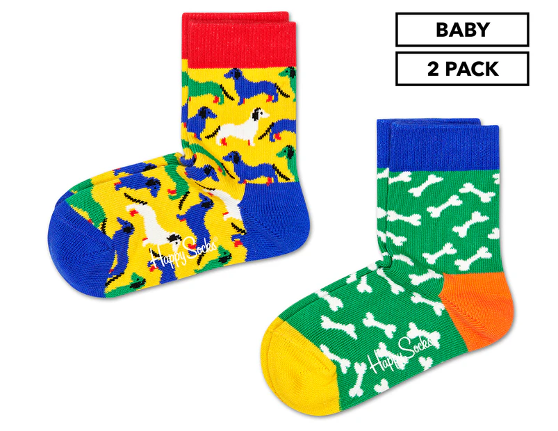Happy Socks Baby Dog Socks 2-Pack - Multi