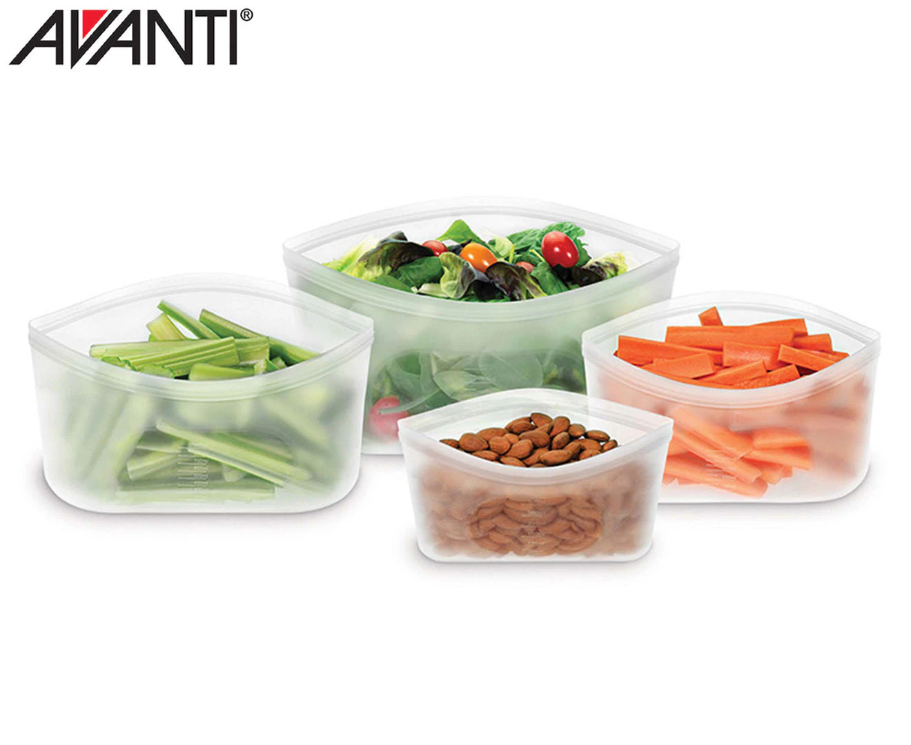 Avanti 4-Piece Large Pinch & Lock Silicone Reusable Bags