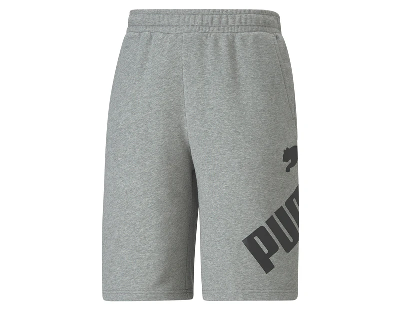 Puma Men's Big Logo 10-Inch Shorts - Medium Grey Heather