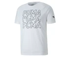 Puma Men's Modern Sports Logo Tee / T-Shirt / Tshirt - White/Black