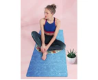 Non Slip Ultra Thin Yoga Mat 1mm Thick Portable Foldable 178x61cm - Ocean Flower