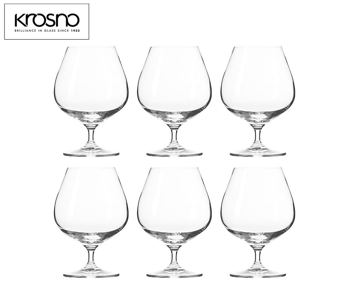 Set of 6 Restaurants and Parties Dishwasher and Microwave Safe Perfect for Home Krosno Brandy Cognac Glasses 550 ML Harmony Collection 