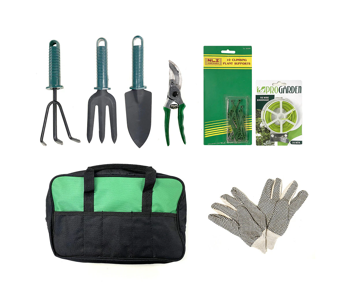 Gardening Tools Set/Pruning Shears/Gloves/Fork/Trowel/Garden Tie Wire Assorted