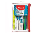 10pc Maped Transparent Pencil Case Stationery Set Pens/Ruler/Sharpener School