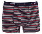CXL by Christian Lacroix Men's Cotton Stretch Trunks 3-Pack - Red/Grey Heather/Stripe
