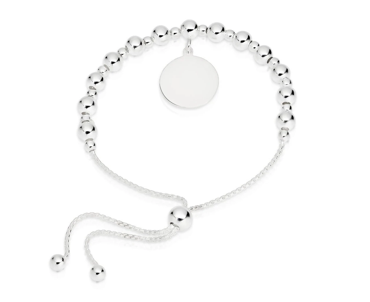 Sterling Silver Ball & Disc Friendship Bracelet