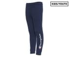 Champion Youth Script Cuff Trackpants / Tracksuit Pants - Navy 1
