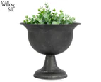 Willow & Silk 18cm Baroque Footed Urn - Distressed Black