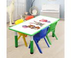 120x60cm Kids Green Whiteboard Drawing Activity Table & 4 Mixed Chairs Set