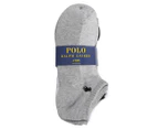 Polo Ralph Lauren Women's Cushioned Sole Mesh Top Low Cut Socks 6-Pack - Black/Grey/White