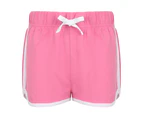 Skinni Minni Childrens/Kids Retro Sports Shorts (Bright Pink/ White) - RW4753
