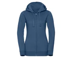 Russell Womens Authentic Melange Zipped Hood Sweatshirt (Ocean Melange) - RW7105