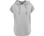 Build Your Brand Womens Short Sleeve Hoodie (Grey) - RW6478