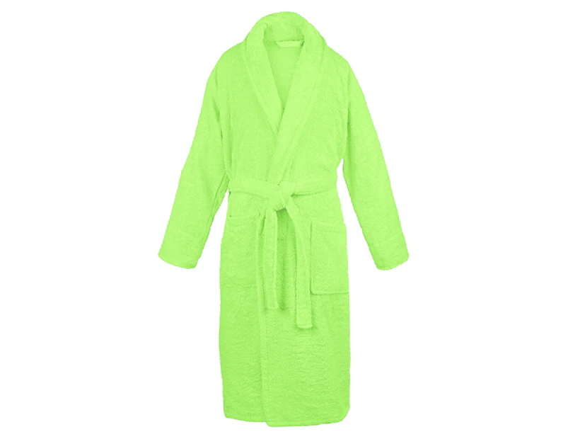 A&R Towels Adults Unisex Bath Robe With Shawl Collar (Lime Green) - RW6532
