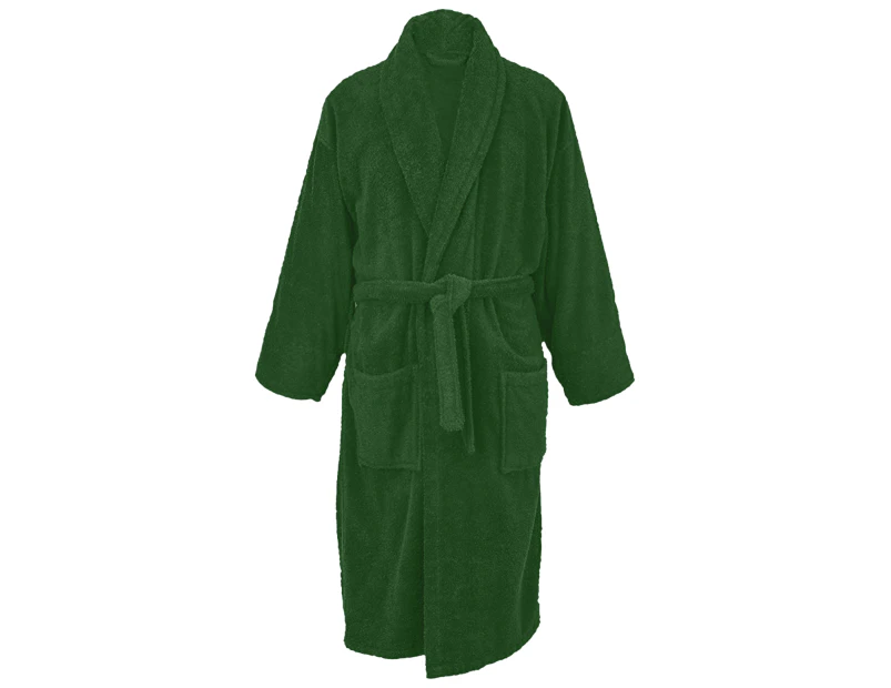 A&R Towels Adults Unisex Bath Robe With Shawl Collar (Dark Green) - RW6532
