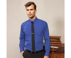Premier Mens Long Sleeve Formal Plain Work Poplin Shirt (Royal) - RW1081