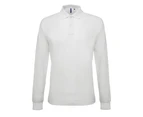 Asquith & Fox Mens Classic Fit Long Sleeved Polo Shirt (White) - RW4811
