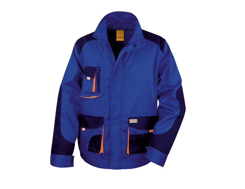 Result Mens Work-Guard Lite Workwear Jacket (Breathable And Windproof) (Royal / Navy / Orange) - RW3711