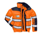 Portwest Mens High Visibility Classic All Weather Bomber Jacket (Orange/ Black) - RW4387