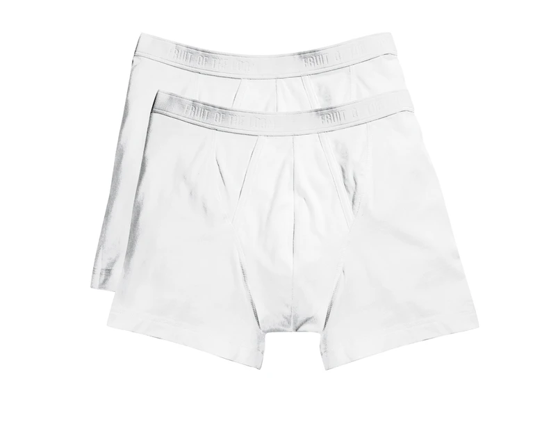 Fruit Of The Loom Mens Classic Boxer Shorts (Pack Of 2) (White) - RW3156