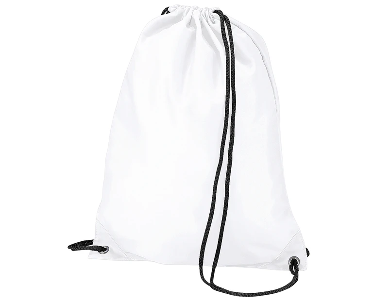 BagBase Budget Water Resistant Sports Gymsac Drawstring Bag (11L) (White) - RW2550