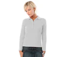 B&C Womens Safran Long Sleeve Polo Shirt (White) - RW3008