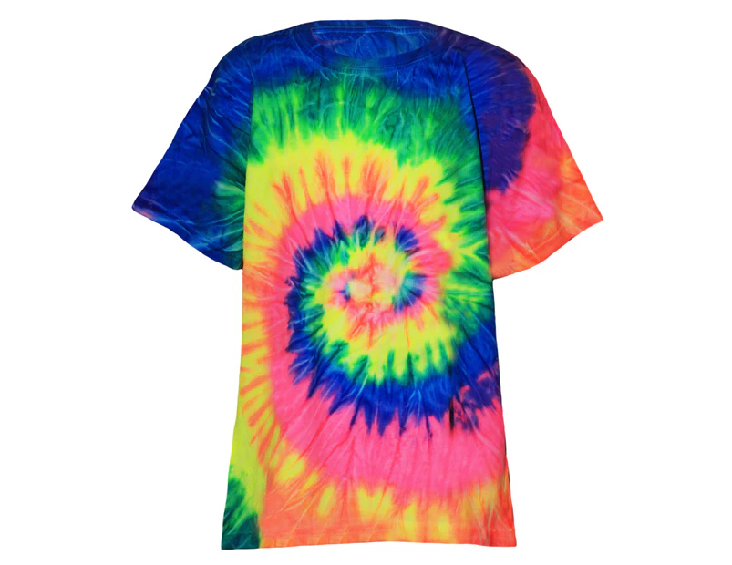 Colortone Kids/Childrens Rainbow Tie-Dye Heavyweight T-Shirt (Neon Rainbow) - RW2626