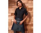 Premier Womens "Roll Sleeve" Poplin Shirt (Black) - RW1094