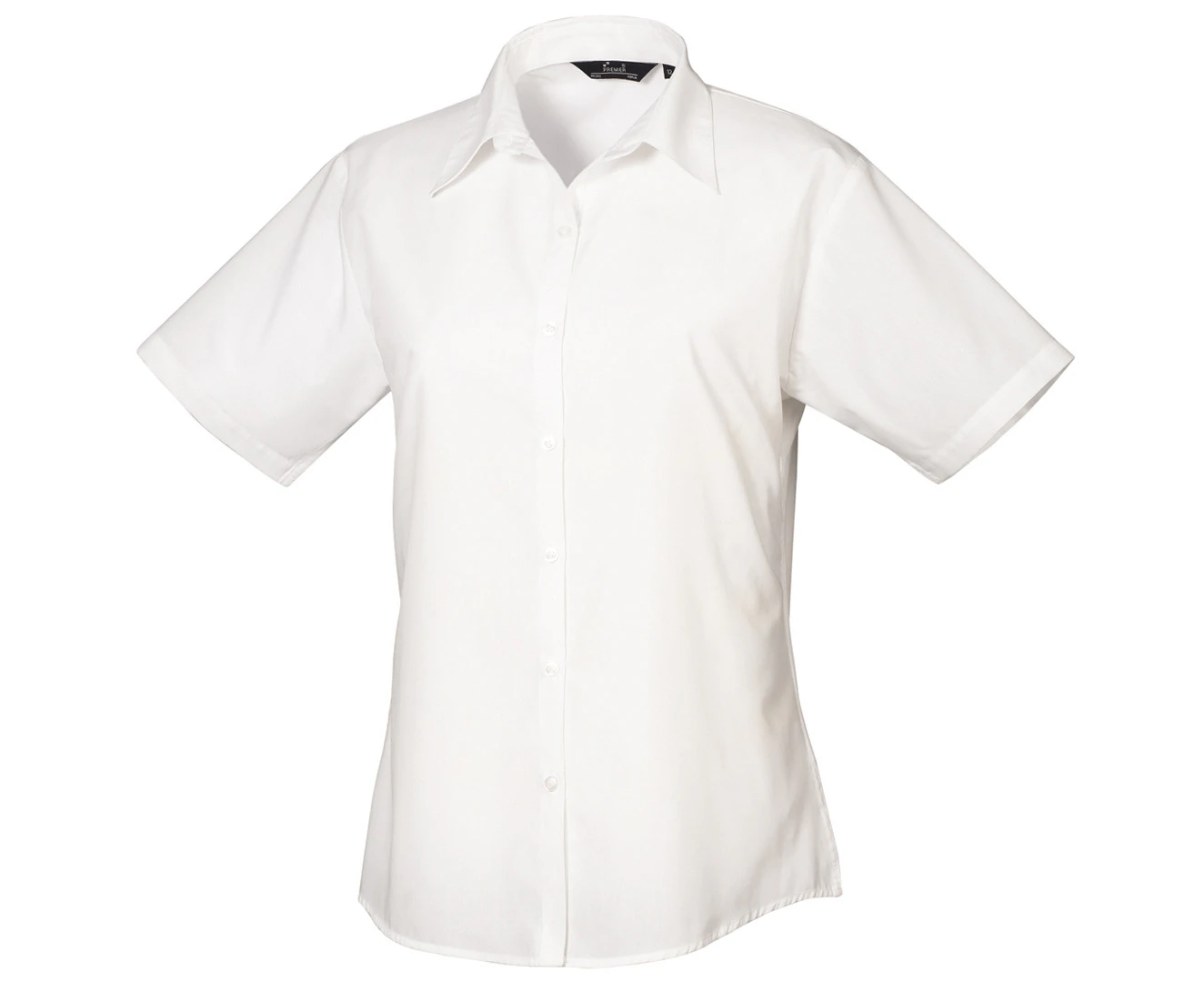 Premier Short Sleeve Poplin Blouse / Plain Work Shirt (White) - RW1092