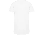 Build Your Brand Mens Shaped Long Short Sleeve T-Shirt (White) - RW5671