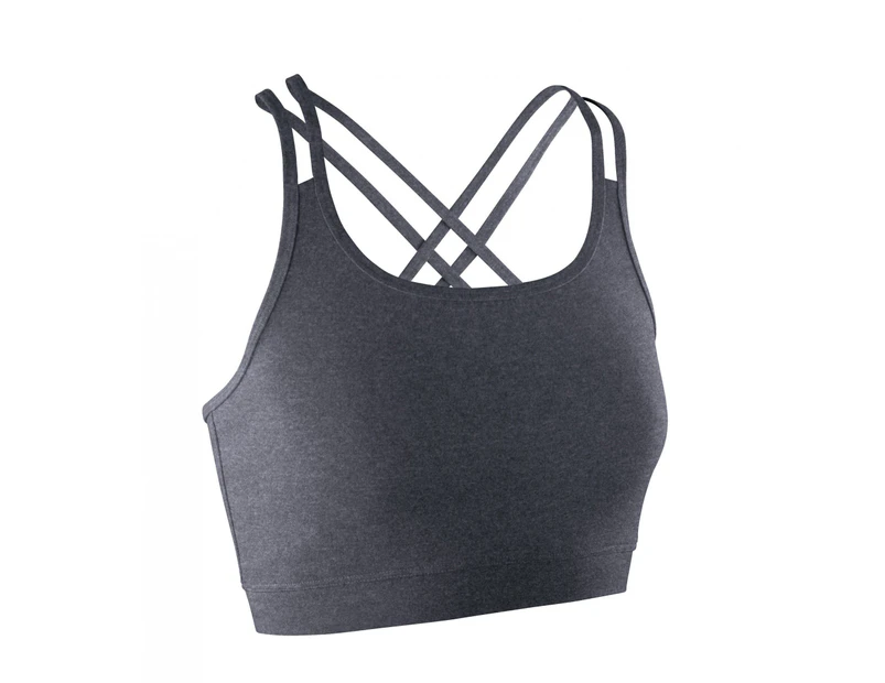 Spiro Womens Fitness Sleeveless Crop Top (Phantom Grey) - RW4776