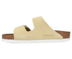 Birkenstock Unisex Arizona Suede Leather Soft Footbed Narrow Fit Sandals - Vanilla