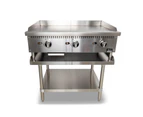 AG Three Burner Commercial Flat Griddle/Hotplate  - 910MM WIDTH - Natural Gas  AG Equipment - Silver