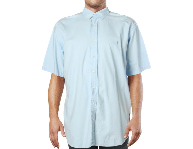 Ralph Lauren Mens Big & Tall Cotton Classic Fit Blue Button-Down Shirt