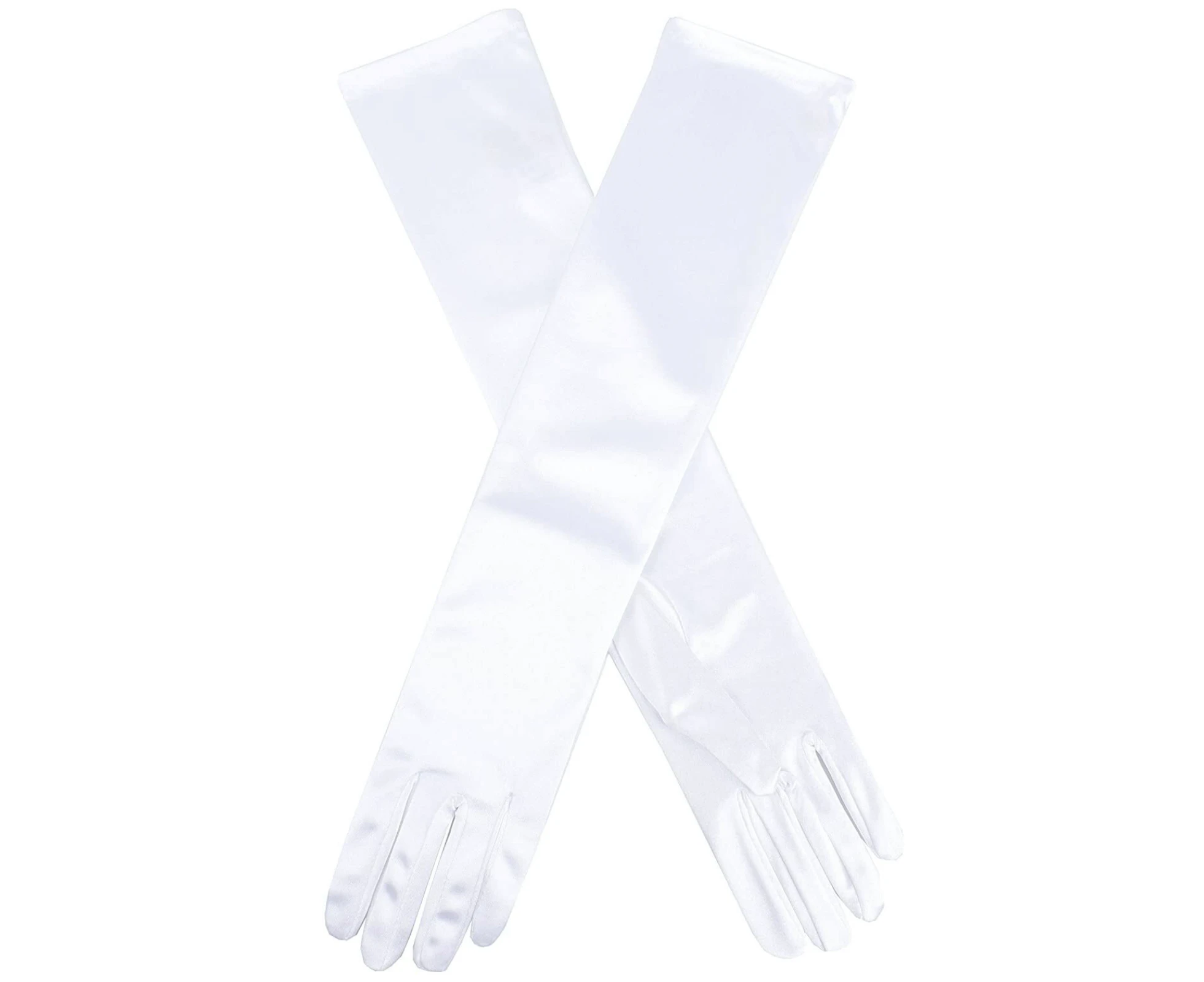 Dents Women's Semi-Sheen Finish Elbow Length Evening Gloves - White