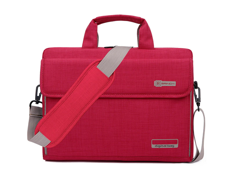 BRINCH Laptop Bag 13.3 Inch Oxford Fabric Portable Notebook Messenger Bag-Pink