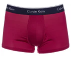 Calvin Klein Men's Microfibre Low Rise Trunk 3-Pack - Peacoat/Wolf Grey Heather/Red