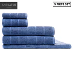 Sheraton Luxury Subway 5-Piece Towel Set - River Blue