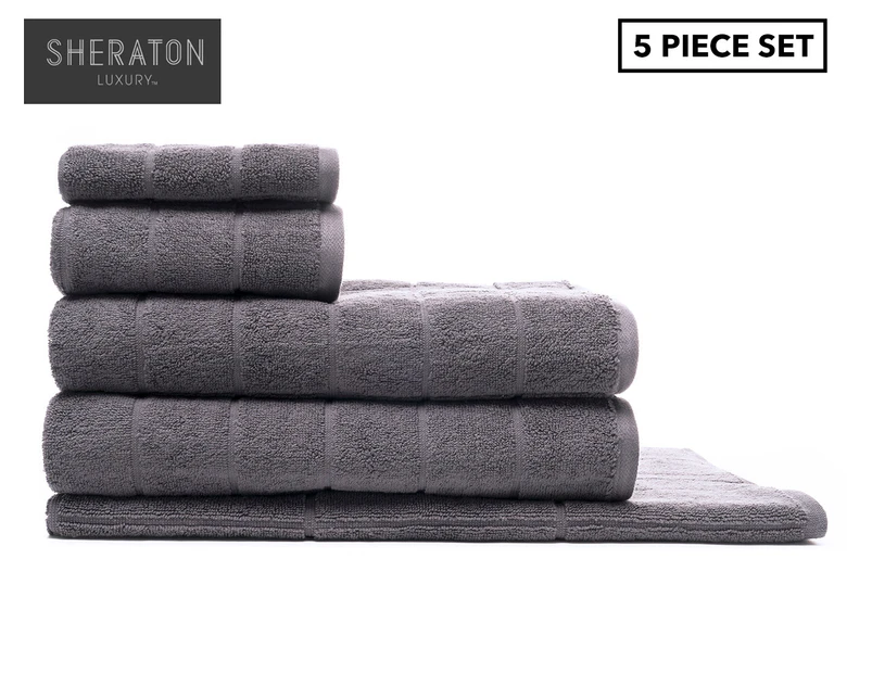 Sheraton Luxury Subway 5-Piece Towel Set - Slate