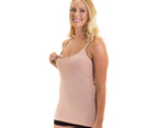 Bamboo Nursing Camisole with Built In Bra - White