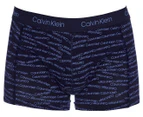 Calvin Klein Men's Cotton Stretch Trunk 3-Pack - Peacoat/Logo Print/Grey