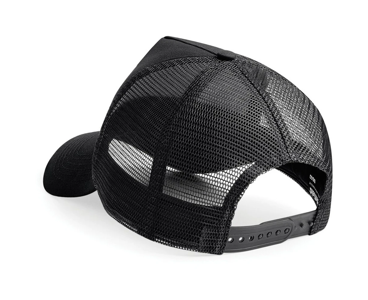 Beechfield Mens Half Mesh Trucker Cap / Headwear (Black) - RW260