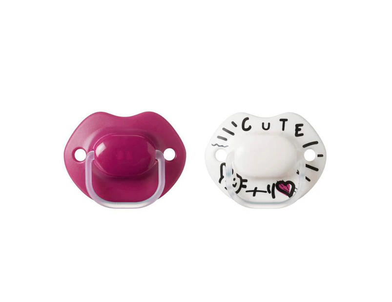 2pc Tommee Tippee Baby MeMe Soother Dummy S Feeding Pacifier 6-18m Pink/White