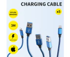 5x Fast Charging USB Cable iPhone Data Sync Cord Magnetic Micro iPad Charger AU