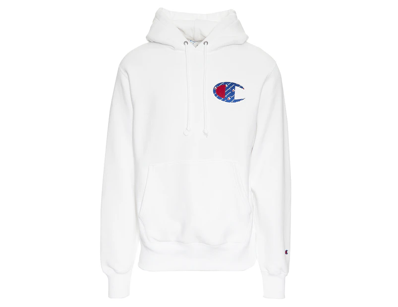 Champion Life Men's Reverse Weave Sublimated C Pullover Hoodie - White