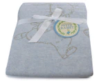 Peter Rabbit 70x90cm 'Hop Little Rabbit' Cotton Knit Blanket - Blue