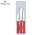 Victorinox Classic 3-Piece Paring Stainless Steel Knife Set - Red